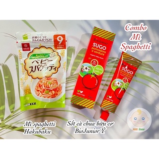 Mì spaghetti Hakubaku 100g & Sốt cà chua hữu cơ Bio Junior Ý 150g