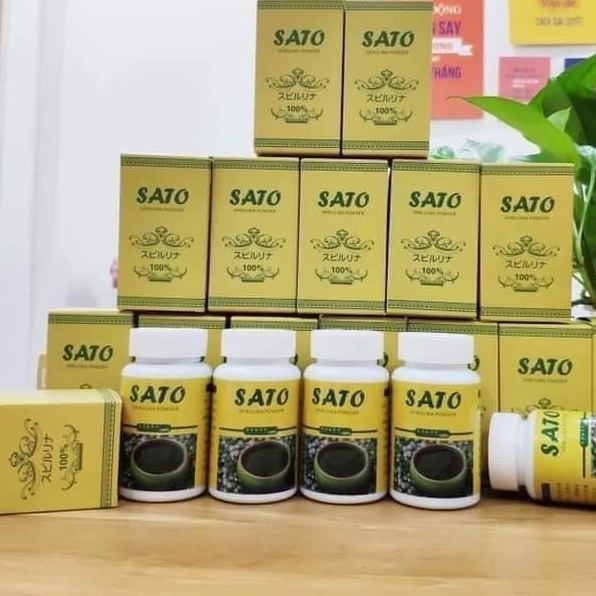 Bột Tảo Xoắn Đắp Mặt Sato Dạng Bột, Cấy Nano Trắng Sáng Da