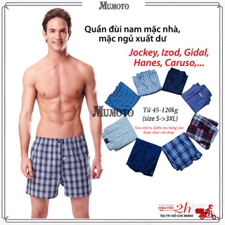 Quần đùi nam mặc nhà big size vải mát sọc caro trơn nhiều màu(45-120kg) hàng xuất dư(nhắn shop chọn màu)