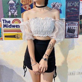 Áo quây tay bồng phối voan