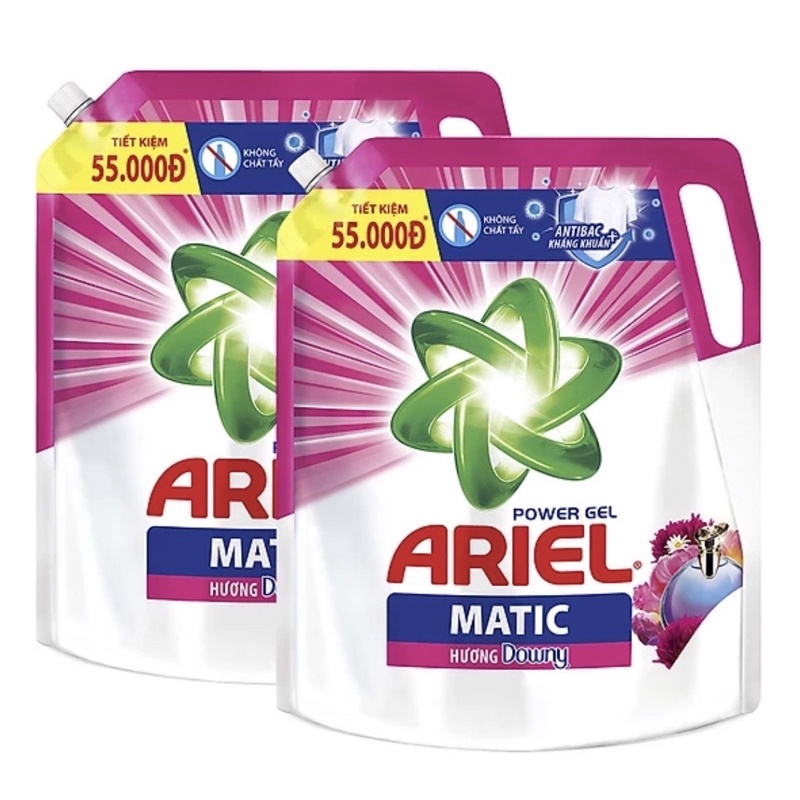 Combo 2 Túi Nước Giặt Ariel Matic Hương Downy (2.1Kg/ Túi)