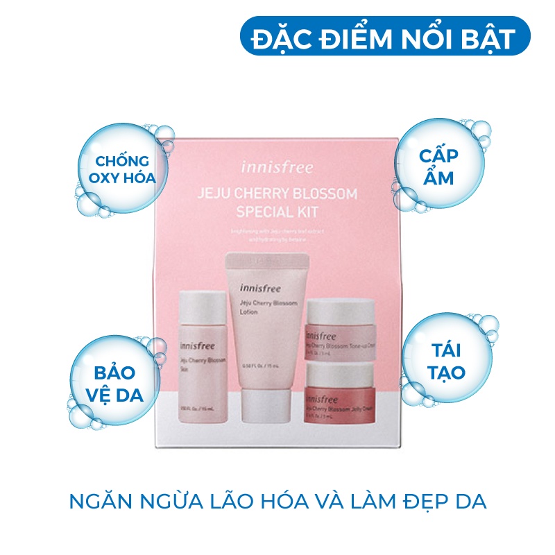 Bộ Trắng Da - Set Trắng Da Mini chiết xuất Từ Hoa Anh Đào Innisfree Jeju Cherry Blossom Kit