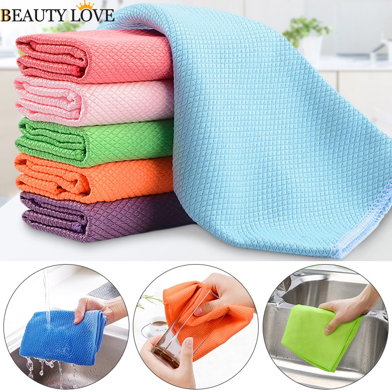 Khăn Lau Kính / Xe Hơi Hai Mặt Bằng Sợi Nhỏ Siêu Mịn Đa Năng Không Để Lại Dấu Vết