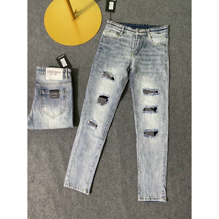 Quần Jean ⚡ Quần Bò Nam DSQ Màu Xanh Hàng Siêu đẹp | BigBuy360 - bigbuy360.vn