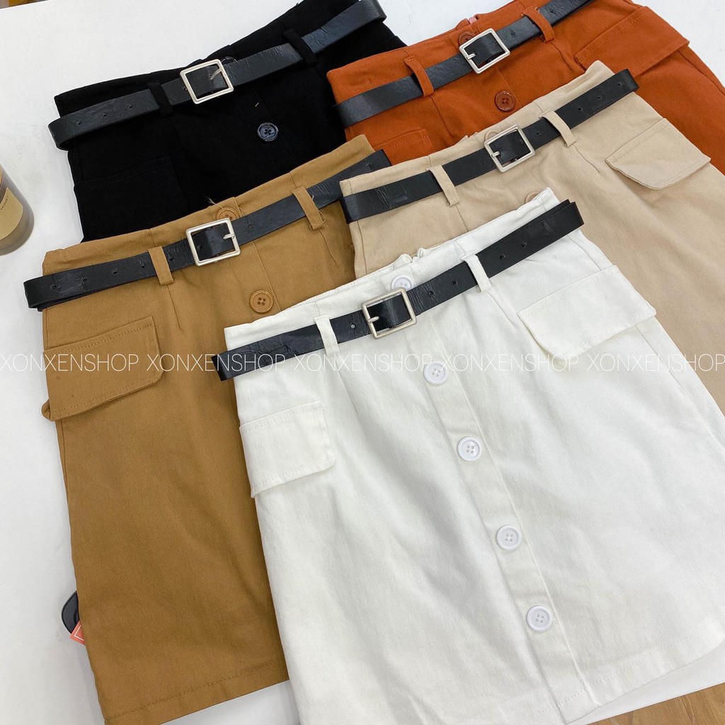 CHÂN VÁY NGẮN chân váy ngắn chữ A chất vải kaki XONXEN SHOP size s m mã 661