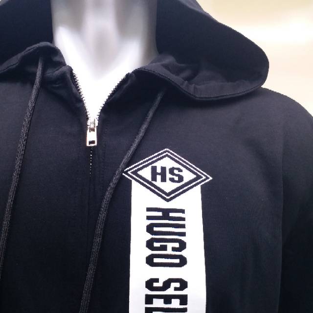 Hugo Áo Khoác Hoodie Nam Phối Khóa Kéo 72006