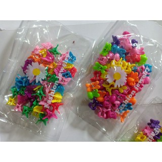 Set 50 Kẹp Tóc Càng Cua Mini Nhiều Màu Cho Bé Gái kèm túi zip xinh