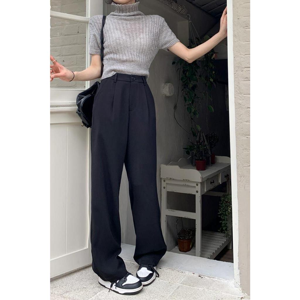 Quần Dài Ống Rộng Lưng Cao Thời Trang Mùa Xuân 62237