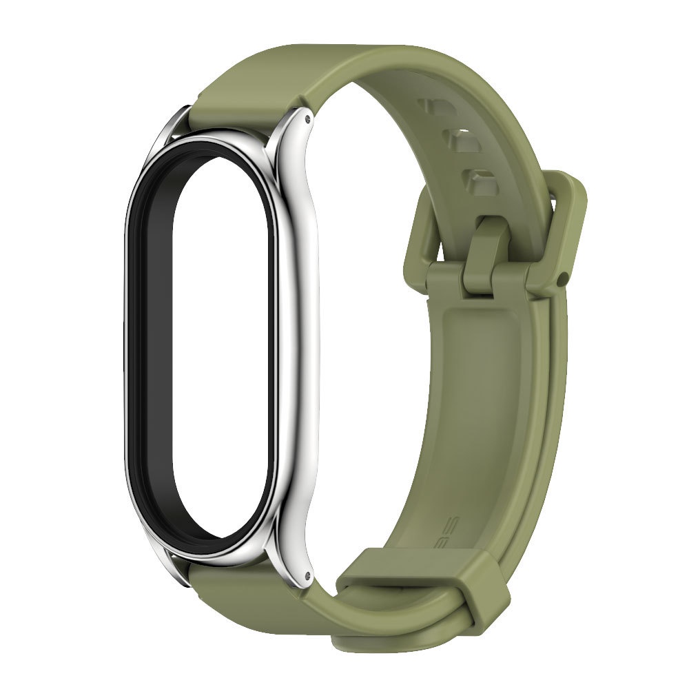 Dây Đeo Cao Su Mi Band 8/7/6/5/4/3 Mặt Kim Loại Mijobs Cao Cấp, Khung Chất Liệu Thép Không Gỉ [CHÍNH HÃNG]