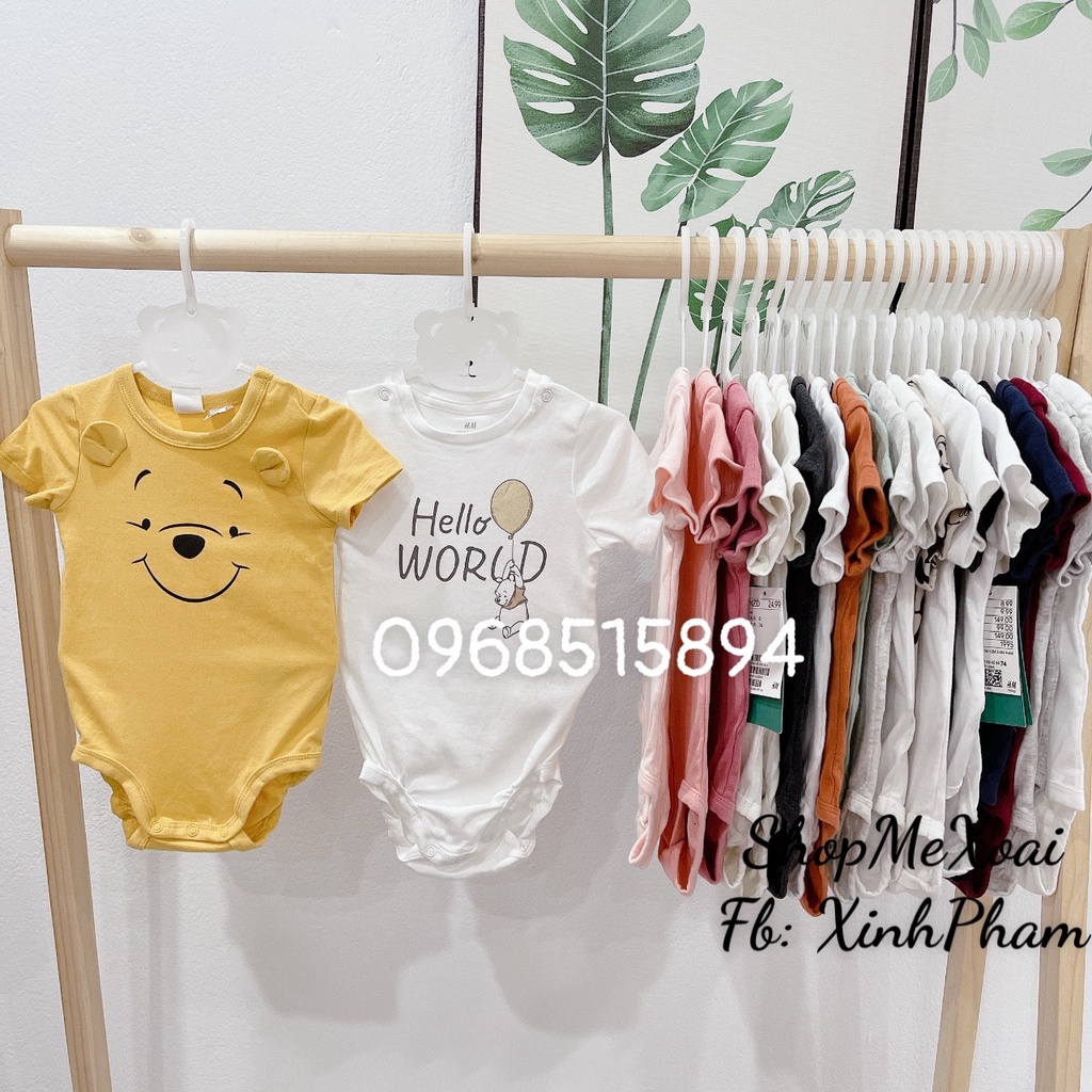 BODYSUIT HM SIZE 1-2M CỘC TAY  XUẤT DƯ XIN CHO BÉ TRAI/BÉ GÁI 3-4,5KG