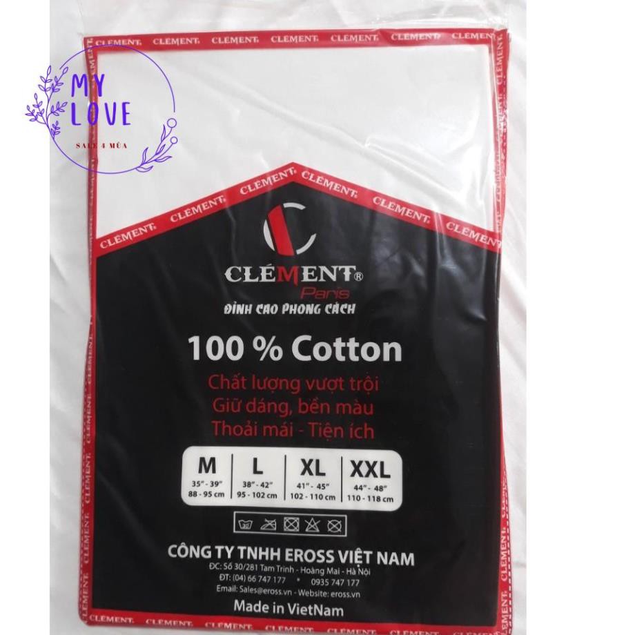 SALE Aó Lót Nam cộc tay Cổ Tròn CLEMENT PARIS Chất Cotton 100% Hàng Việt Nam xuất khẩu Chất Lượng Cao Hàng hãng thanh lý