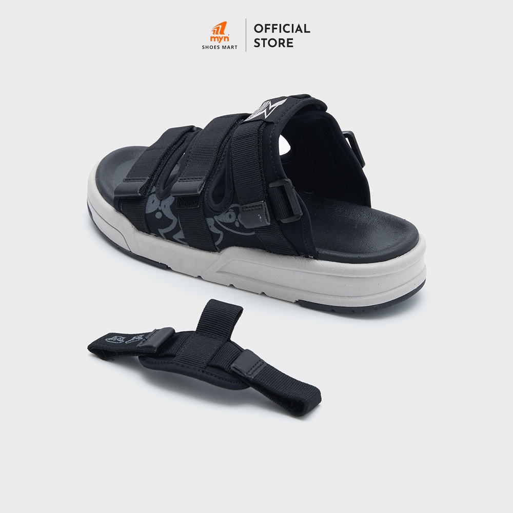 Giày Sandal ZX Unisex Meta 3121 in Mascot Raccoon Black đế EVA Phylon 3.5cm chống trơn trượt