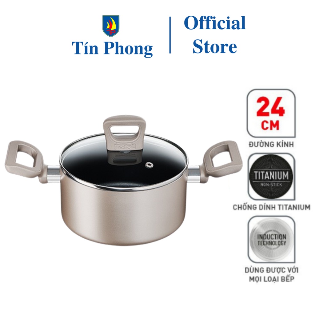 Nồi chống dính Tefal SensationS 24cm (H9104614) - Dùng mọi loại bếp - bảo hành 2 năm - Hỏa tốc 2h HCM