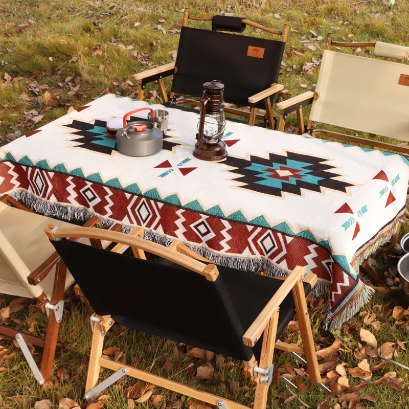 Thảm Dã Ngoại Thổ Cẩm, Khăn Trải Bàn Sofa Dã Ngoại Decor Vintage Cắm Trại Picnic Và Du Lịch Ngoài Trời, Chăn Dã Ngoại