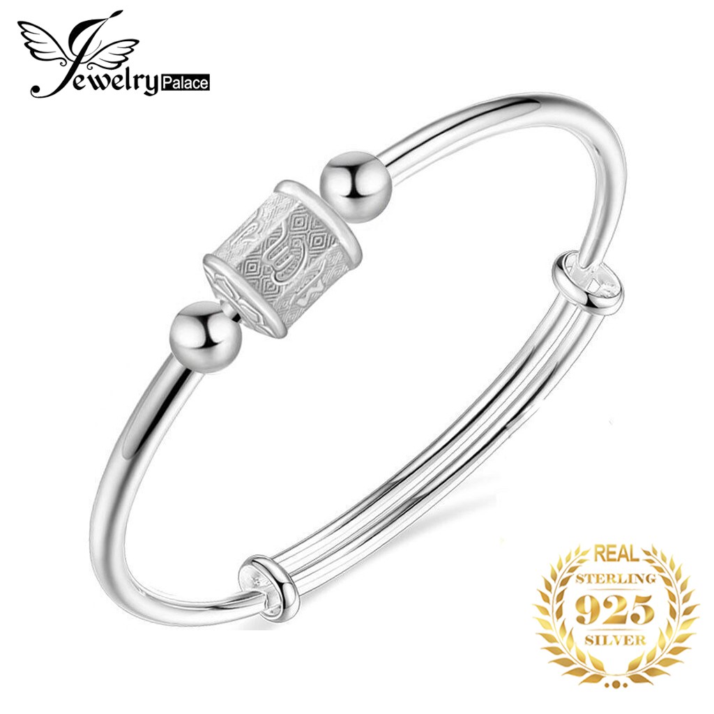 Vòng tay bằng bạc 925 nguyên chất khắc ký tự đơn giản dành cho nữ