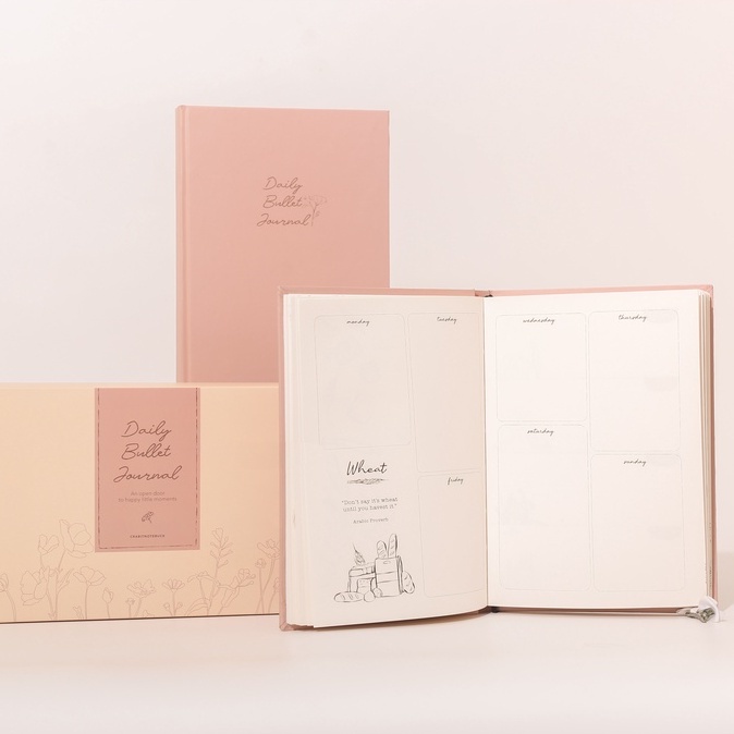 Sổ tay Crabit Joyful Daily Bullet Journal - Sổ in sẵn layout 12 tháng, có thể tô màu