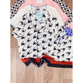 Bộ pijama lụa mango hàng Chin's tay cộc quần đùi