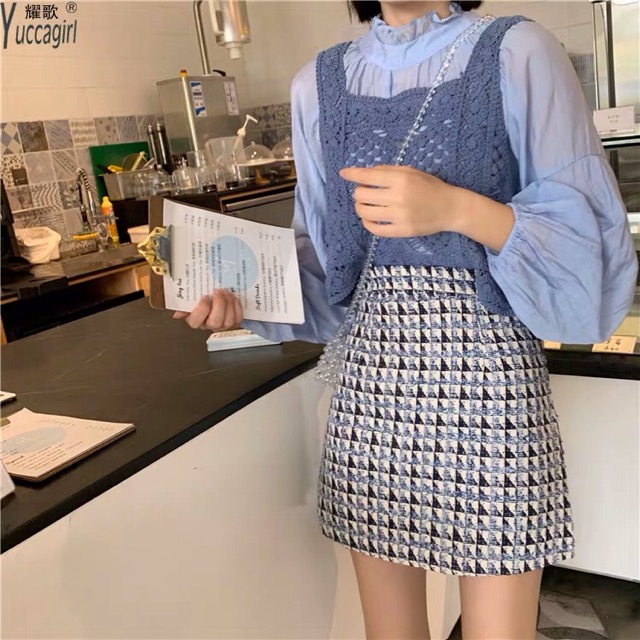Chân váy dạ kẻ hoạ tiết  Ulzzang 🍓 Hàng Quảng Châu | BigBuy360 - bigbuy360.vn