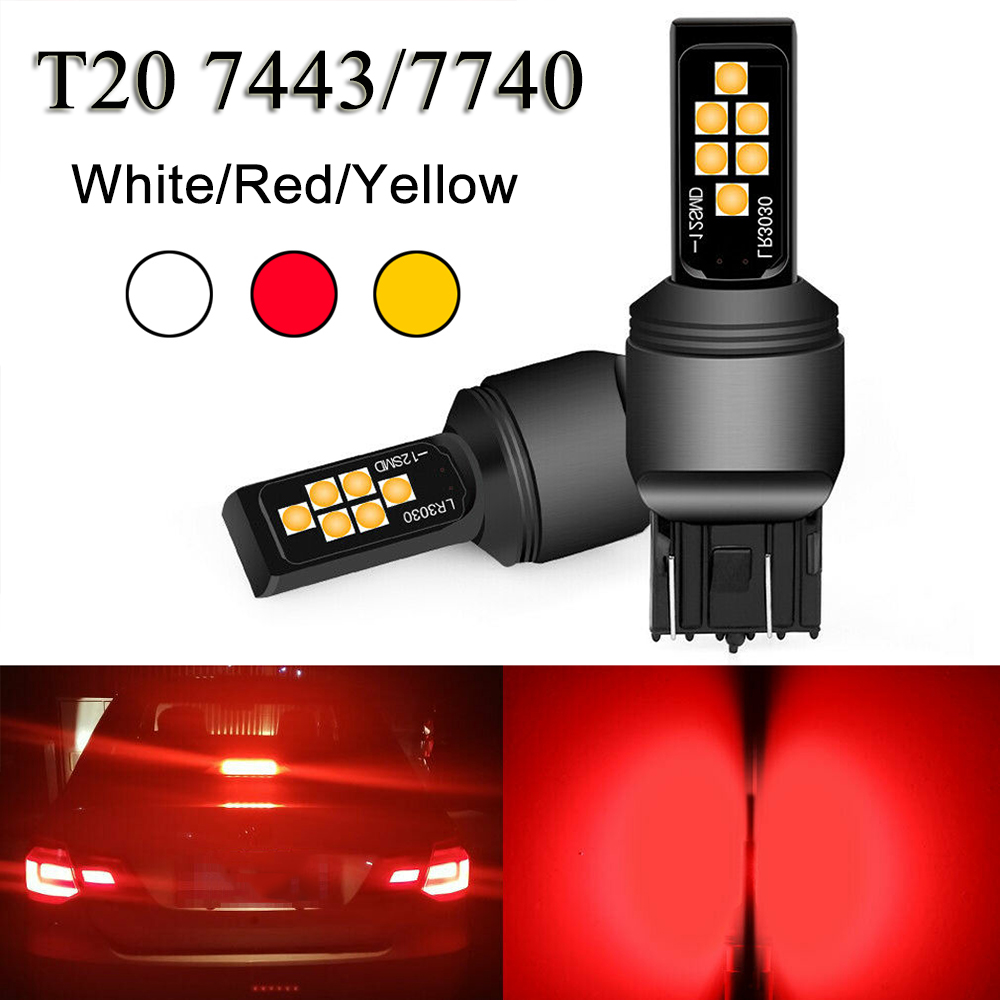 Đèn Tín Hiệu Phanh Xe Hơi 7443 W21 / 5w 7440 W21W 3030 12smd T20 Chất Lượng Cao