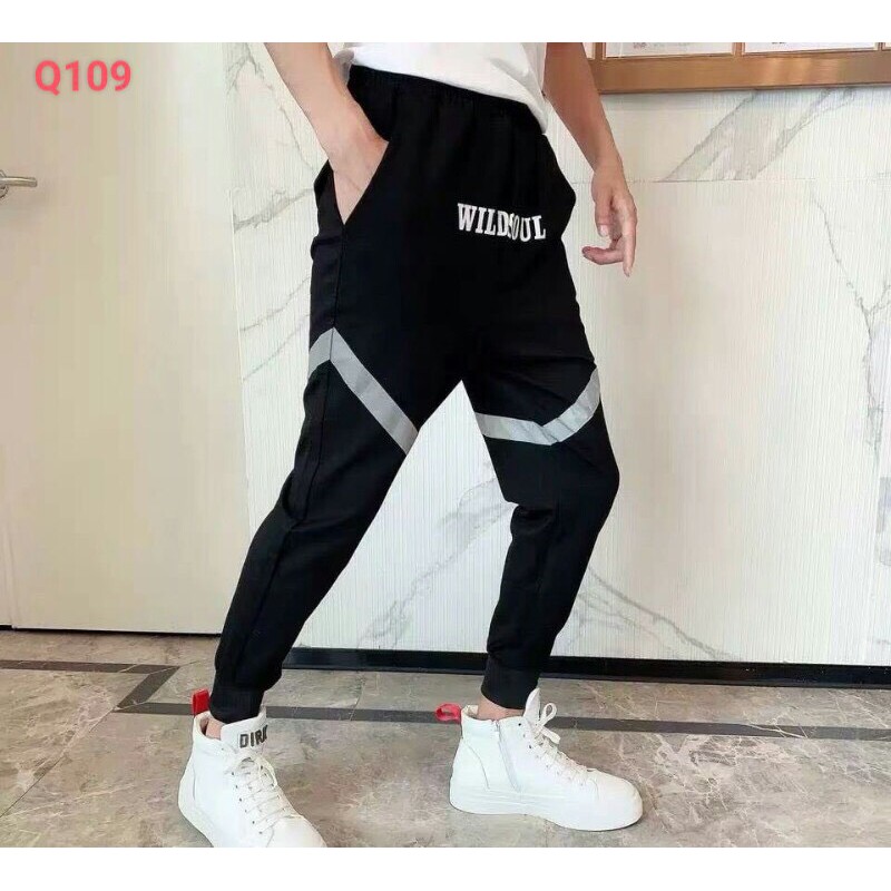 &lt;FREE SHIP&gt; QUẦN JOGGER KAKI PHẢN QUANG VẢI CO GIẢN, DÀY DẶN