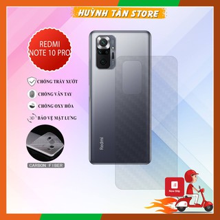 Miếng dán decal carbon mặt sau  Xiaomi Redmi Note 10 Pro chống trầy mặt lưng, chống bám vân tay