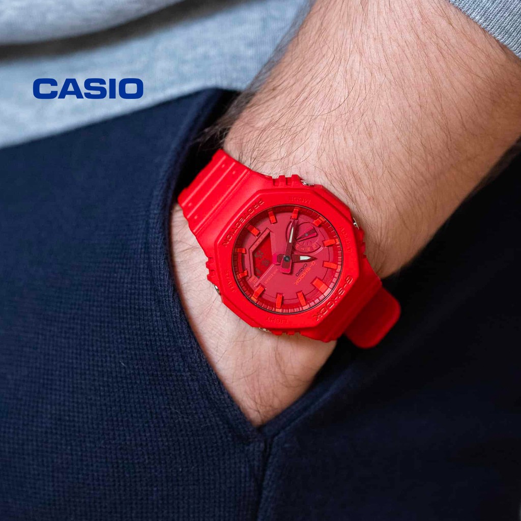 Đồng hồ nam nữ G-Shock Casio GA-2100-4ADR chính hãng - Bảo hành 5 năm, Thay pin miễn phí trọn đời máy