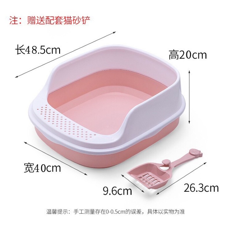 Chậu Đựng Cát Vệ Sinh Cho Mèo  Tặng Kèm Xẻng ( 40x48x20)