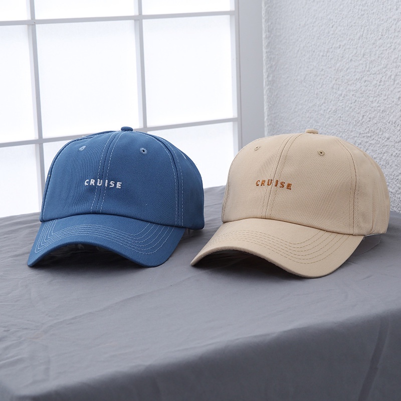 Mũ Lưỡi Trai Cotton Màu Trơn In Chữ Phong Cách Hip hop Có Thể Điều Chỉnh Kích Thước Cho Nam Và Nữ JP5