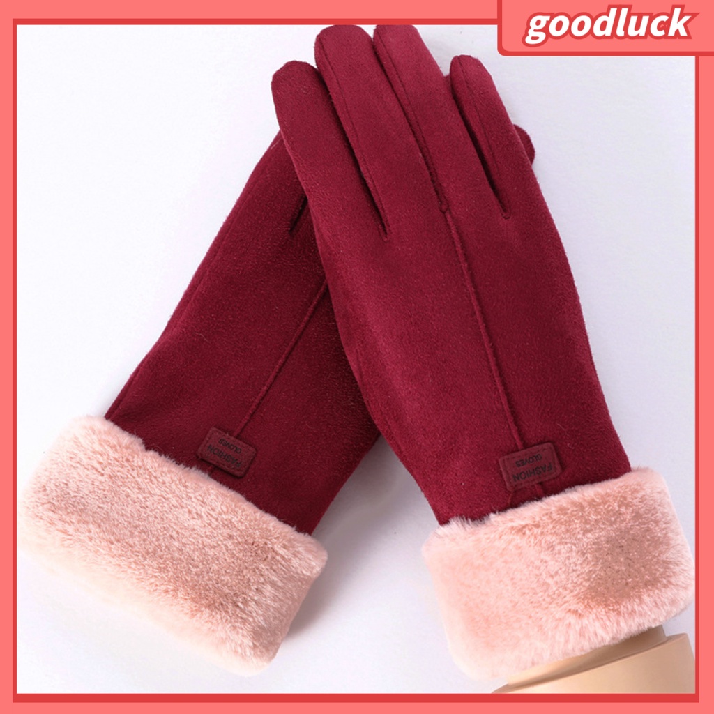 Đôi găng tay da lộn giữ ấm có thể dùng màn hình cảm ứng tiện dụng cho nữ