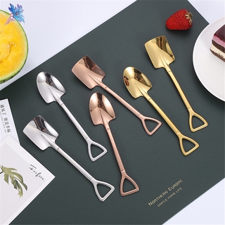 Muỗng bằng Thép đầu muỗng vuông và nhọn sáng tạo cổ điển dùng để ăn Dưa lưới /Kem /Trái cây dễ thương
