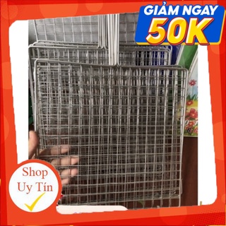 Vỉ Nướng, Phên Nướng Thịt Bằng Inox Không Gỉ Kích Thước 30cm x 30cm - Dày, Độ Bền Cao