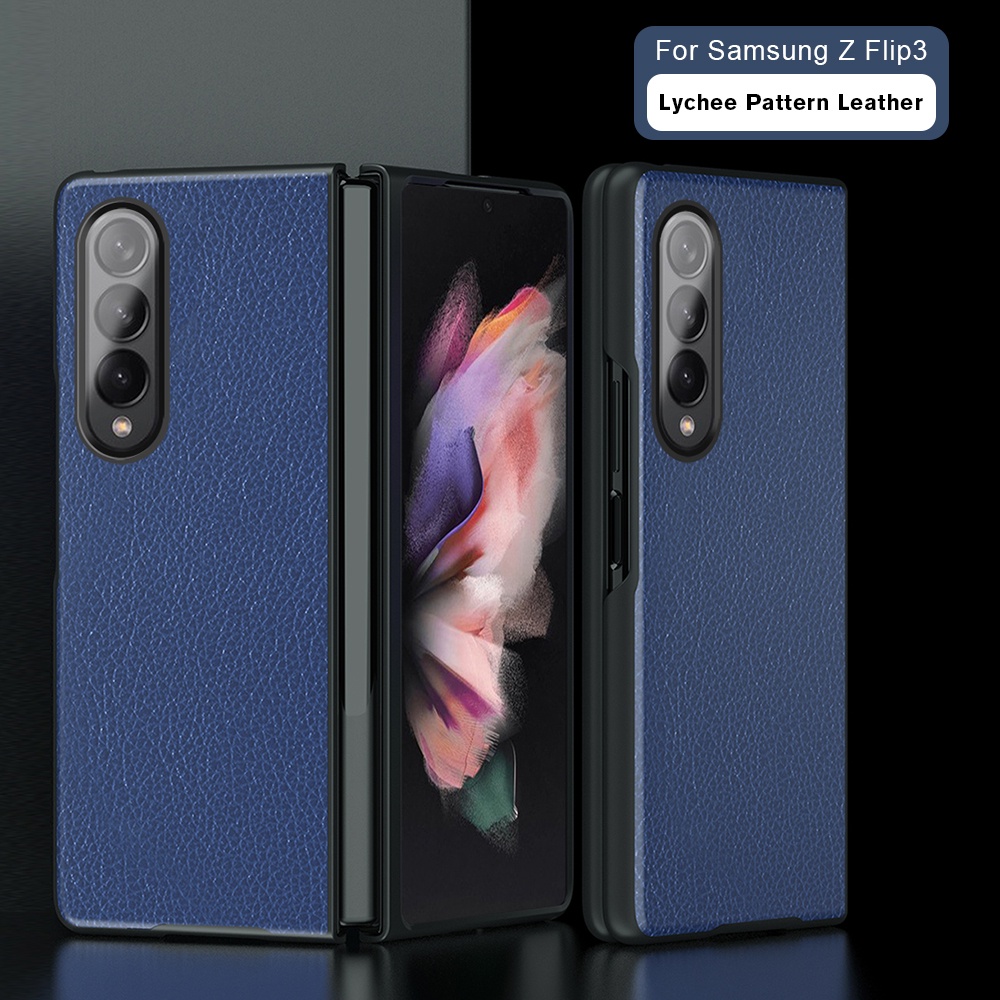 Ốp điện thoại vân da trái vải chống rơi chống sốc cho Samsung Galaxy Z Fold 3 5g Z Fold3 Zfold3