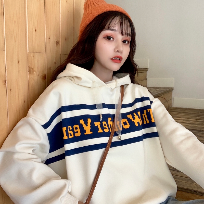winter casual Hooded sweater letter printed new loose casual wild ulzzang tops | BigBuy360 - bigbuy360.vn