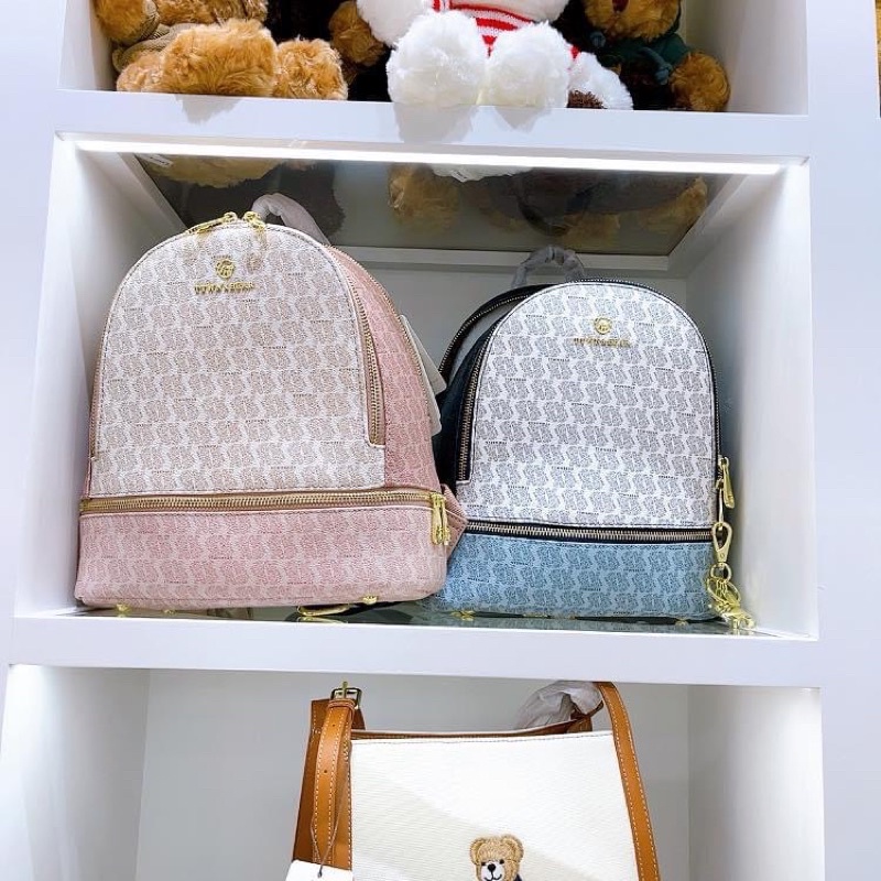 Balo gấu ttwn bear hồng và xanh