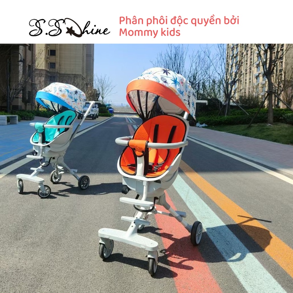 Xe đẩy gấp gọn cho em bé S.SHINE MX8 - Nhiều tư thế, chế độ giảm sốc, gấp gọn xoay 360 độ