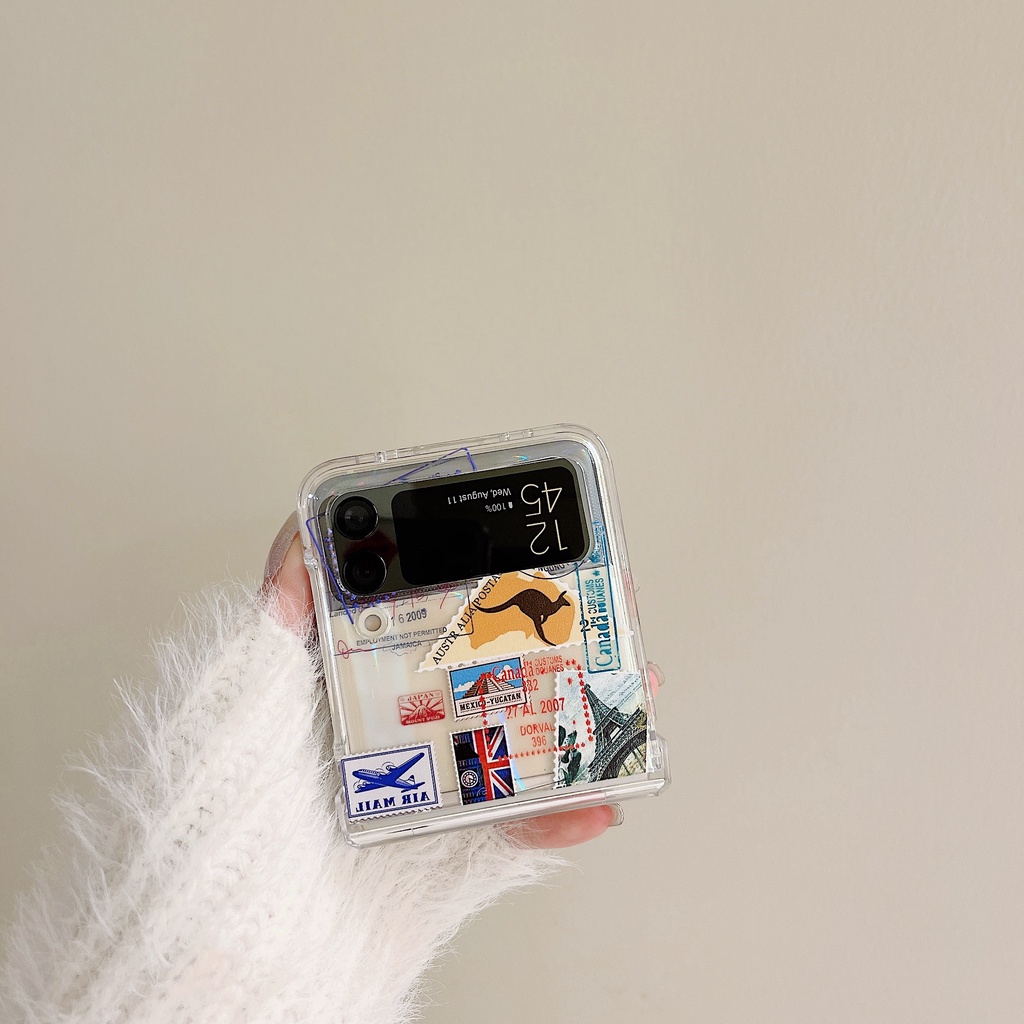 Ốp Điện Thoại PC Cứng Trong Suốt Họa Tiết Hoạt Hình Chống Sốc Sáng Tạo Cho Samsung Galaxy Z Flip 3 5G 2022