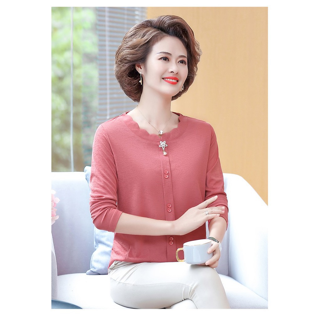 Áo sơ mi nữ trung niên, áo sơ mi thun cho mẹ yêu