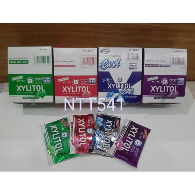 HỘP 15 VỈ KẸO GUM KHÔNG ĐƯỜNG XYLITOL I COOL, VIỆT QUẤT, CHANH BẠC HÀ, DÂU