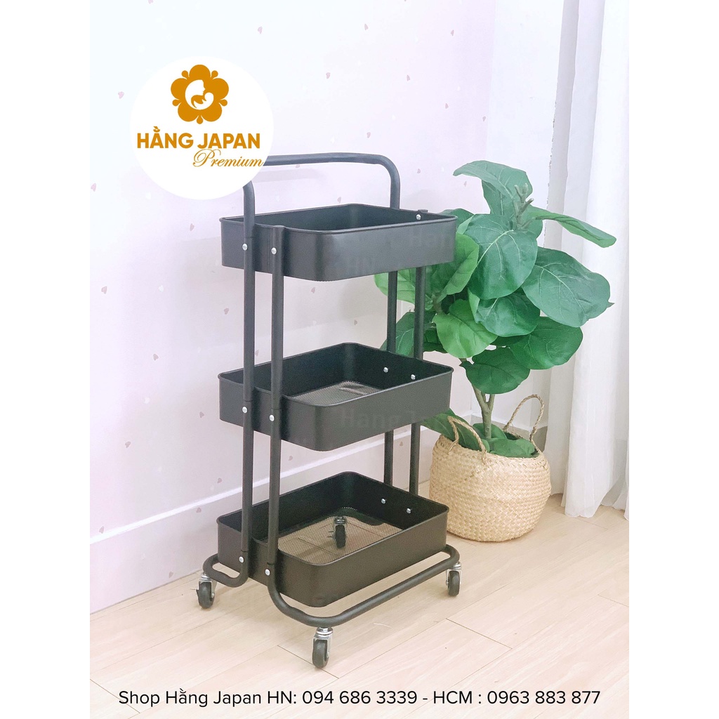 Kệ để đồ đa năng Primo 3 tầng có tay cầm có bánh xe