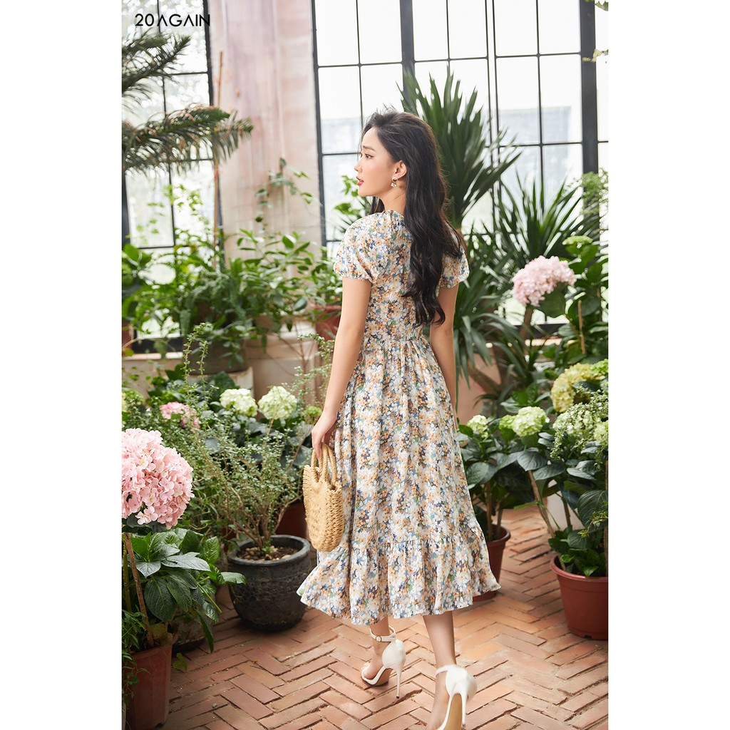 [Mã WABRWA15 giảm 15% đơn 300K] Đầm xòe xếp ly cổ 20Again DEA1310 | BigBuy360 - bigbuy360.vn