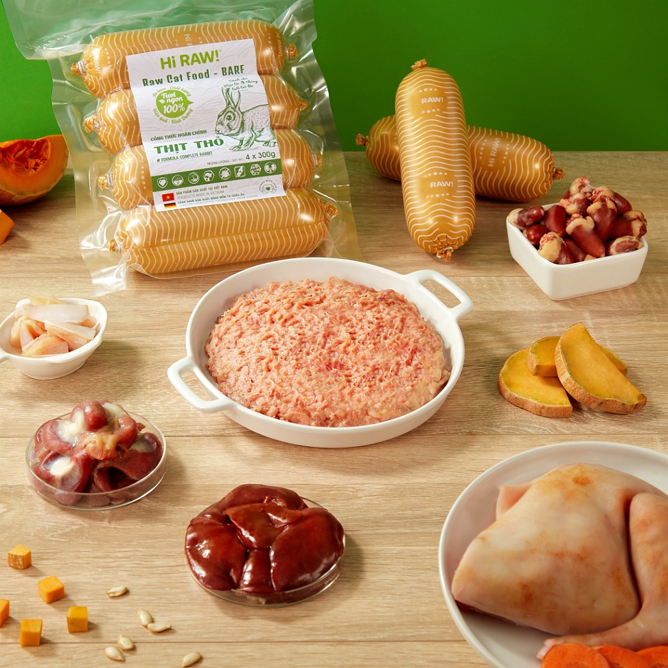 Hi Raw - Thịt tươi sống cho mèo - chế độ ăn hoàn chỉnh -  thanh 300gr