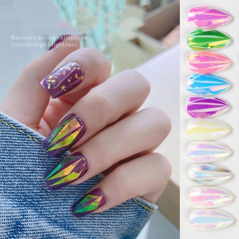 TWINKLE Sticker Dán Móng Hiệu Ứng Tráng Gương Nhiều Màu