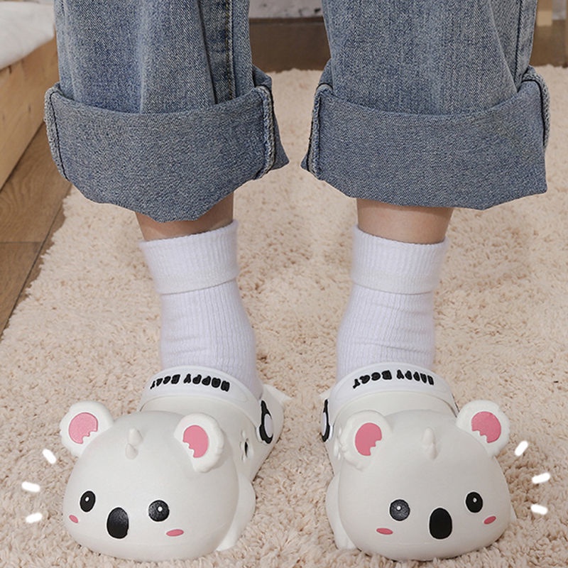 Dép Sandal Đục Lỗ Chống Trượt In Hình Gấu Koala Hoạt Hình Dễ Thương Thời Trang Mùa Hè Cho Học Sinh / Ký Túc Xá / Trong Nhà /