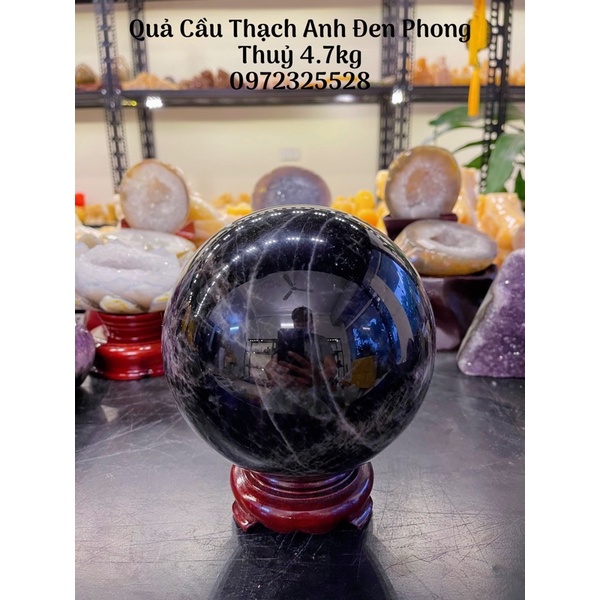 Quả Cầu Đá Đen Tự Nhiên Phong Thuỷ