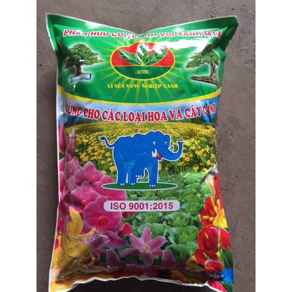 Phân hữ cơ vi sinh voi xanh MTX 2kg (chuyên dùng cho hoa, cây cảnh và các loại rau màu)