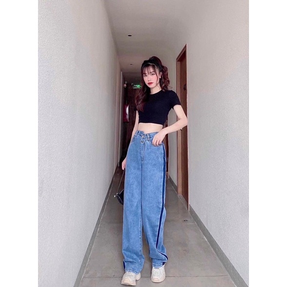 [DAQUY20]Quần JEANS viền ống xuông cạp lệchFREESHIP EXTRAQuần bò Cullot cạp lệch quốc dân