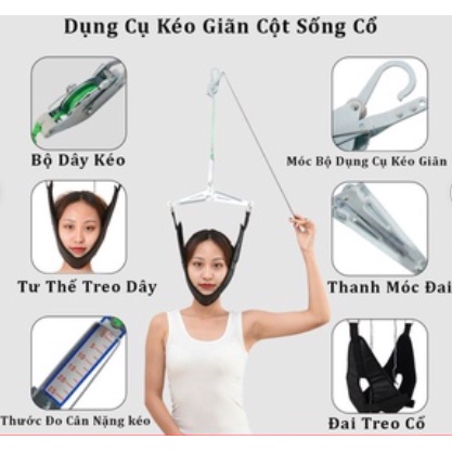 Đai kéo dãn đốt sống cổ hỗ trợ thoái hoá cột sống cổ, thoát vị.