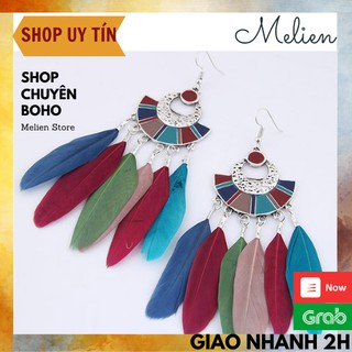 Khuyên Tai Lông Vũ Phong Cách Boho Bohemian Dành Cho Nữ Có Nhiều Màu