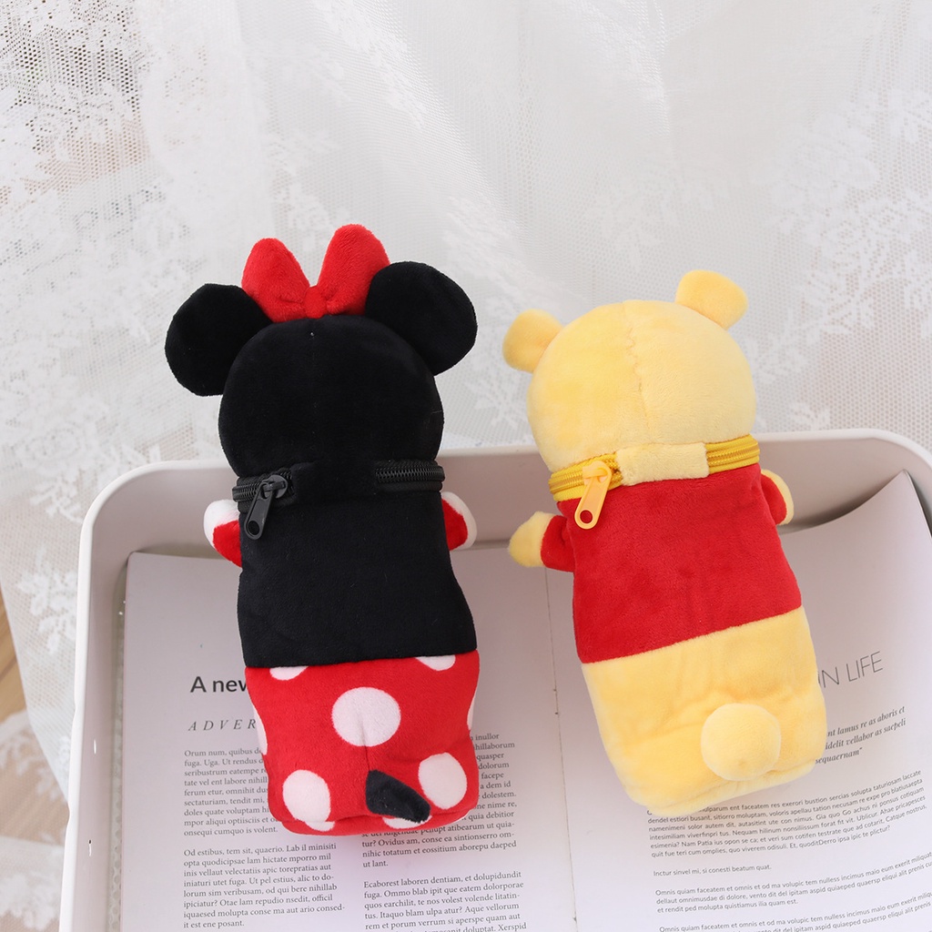 Japanese Cartoon Cute Stellalou Kuromi Plush Pencil Case Pen Holder Popular Transparent Storage Bag