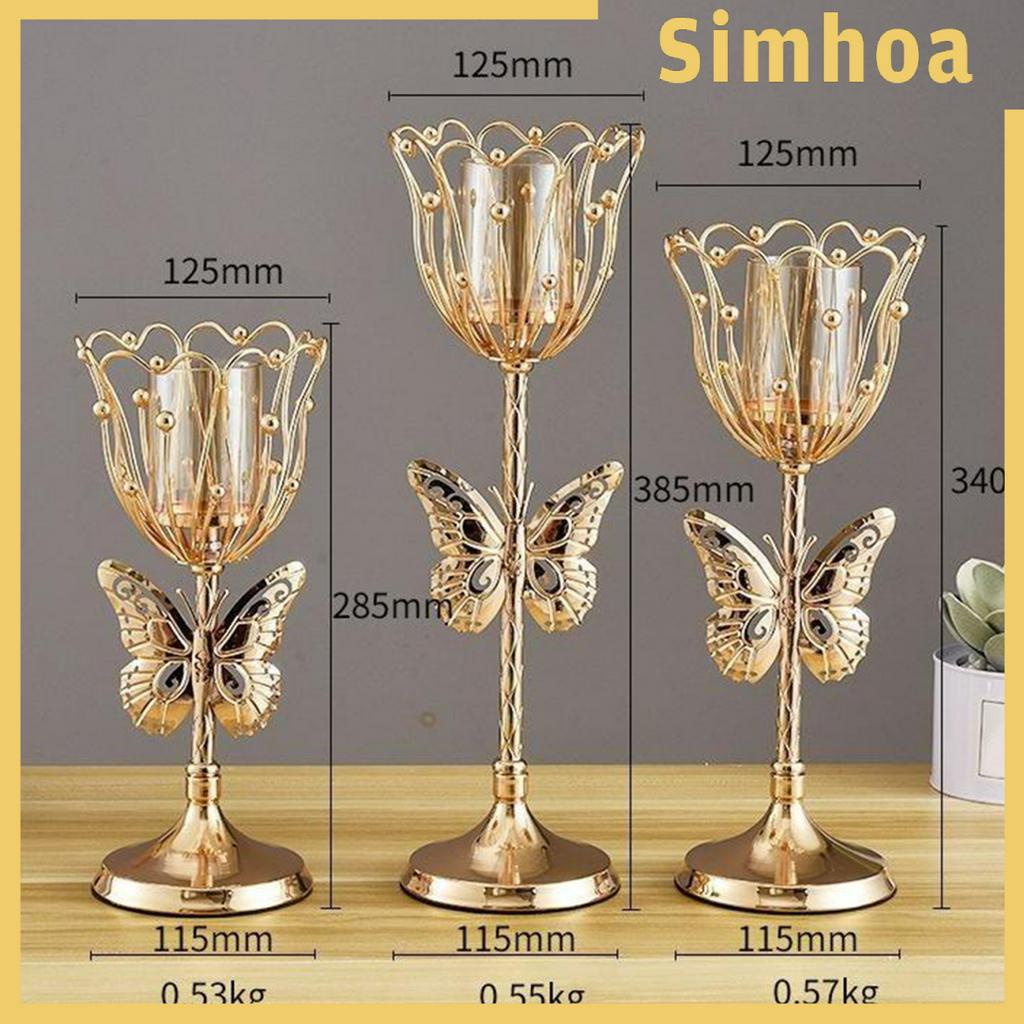 Giá Đỡ Đèn Cầy Bằng Sắt Hình Bươm Bướm Độc Đáo Trang Trí Bàn Ăn / Tiệc Giáng Sinh